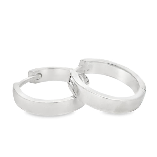 Silver 18mm Flat Square Profile Hoop Earrings Gardiner Brothers