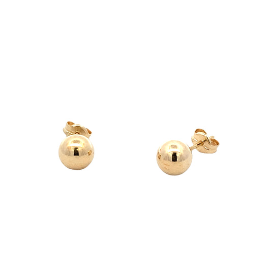 Yellow Gold 6mm Ball Stud Earrings Gardiner Brothers