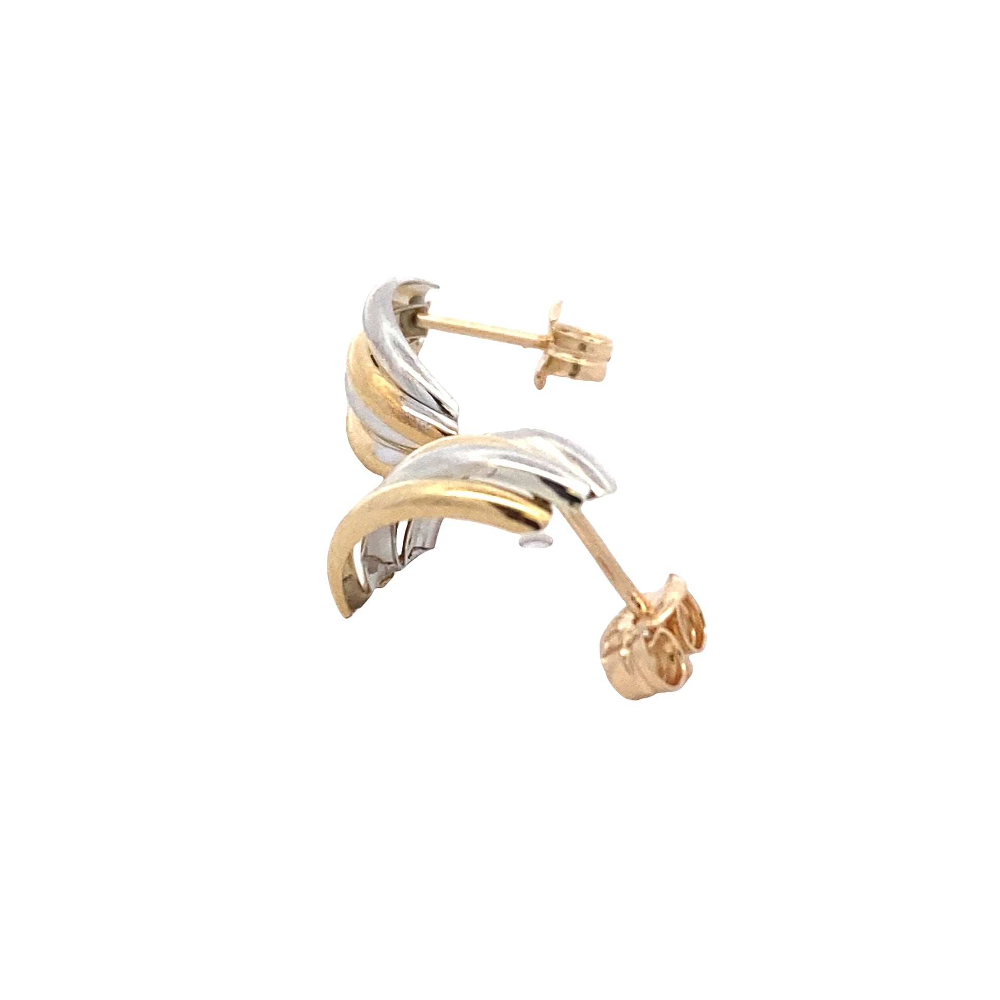 Yellow and White Gold 4 Strand Half Hoop Earrings Gardiner Brothers