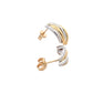 Yellow and White Gold 4 Strand Half Hoop Earrings Gardiner Brothers