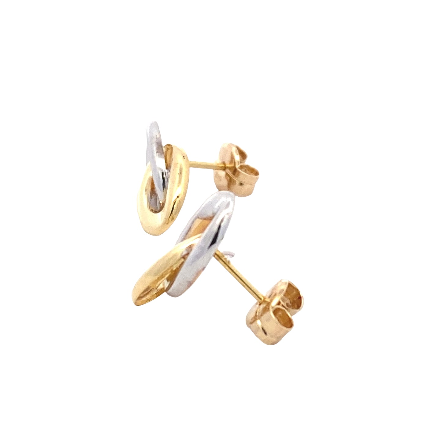 Yellow and White Gold Oval Shaped Earrings Gardiner Brothers