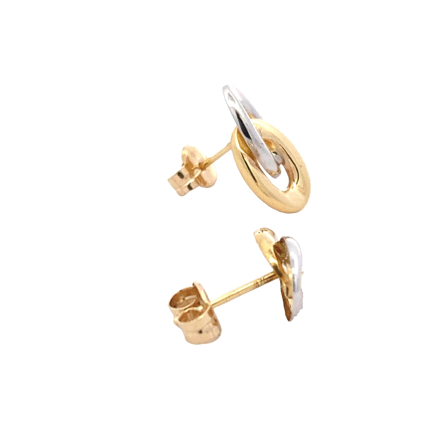 Yellow and White Gold Oval Shaped Earrings Gardiner Brothers