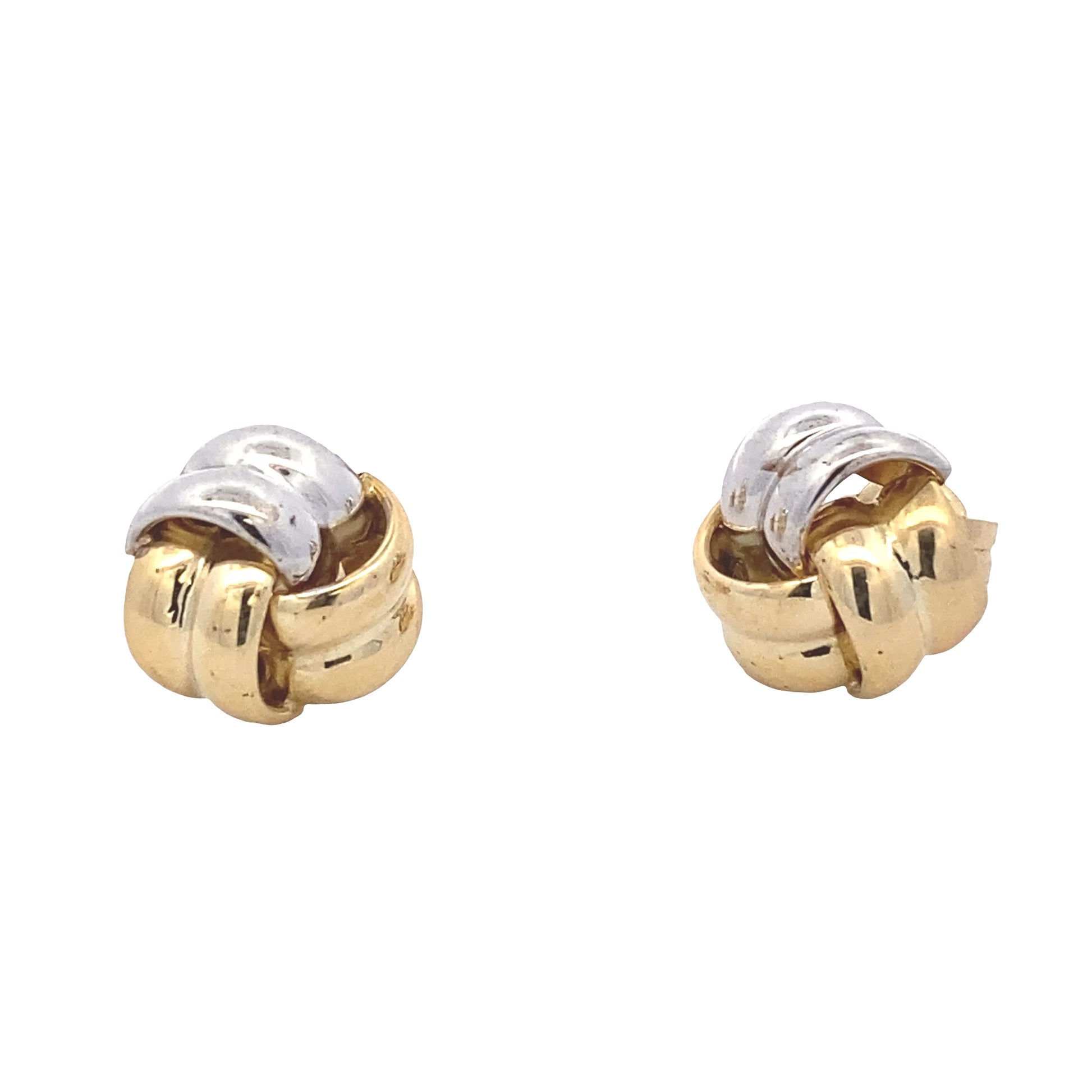 Yellow and White Gold 6 Strand Knot Earrings Gardiner Brothers