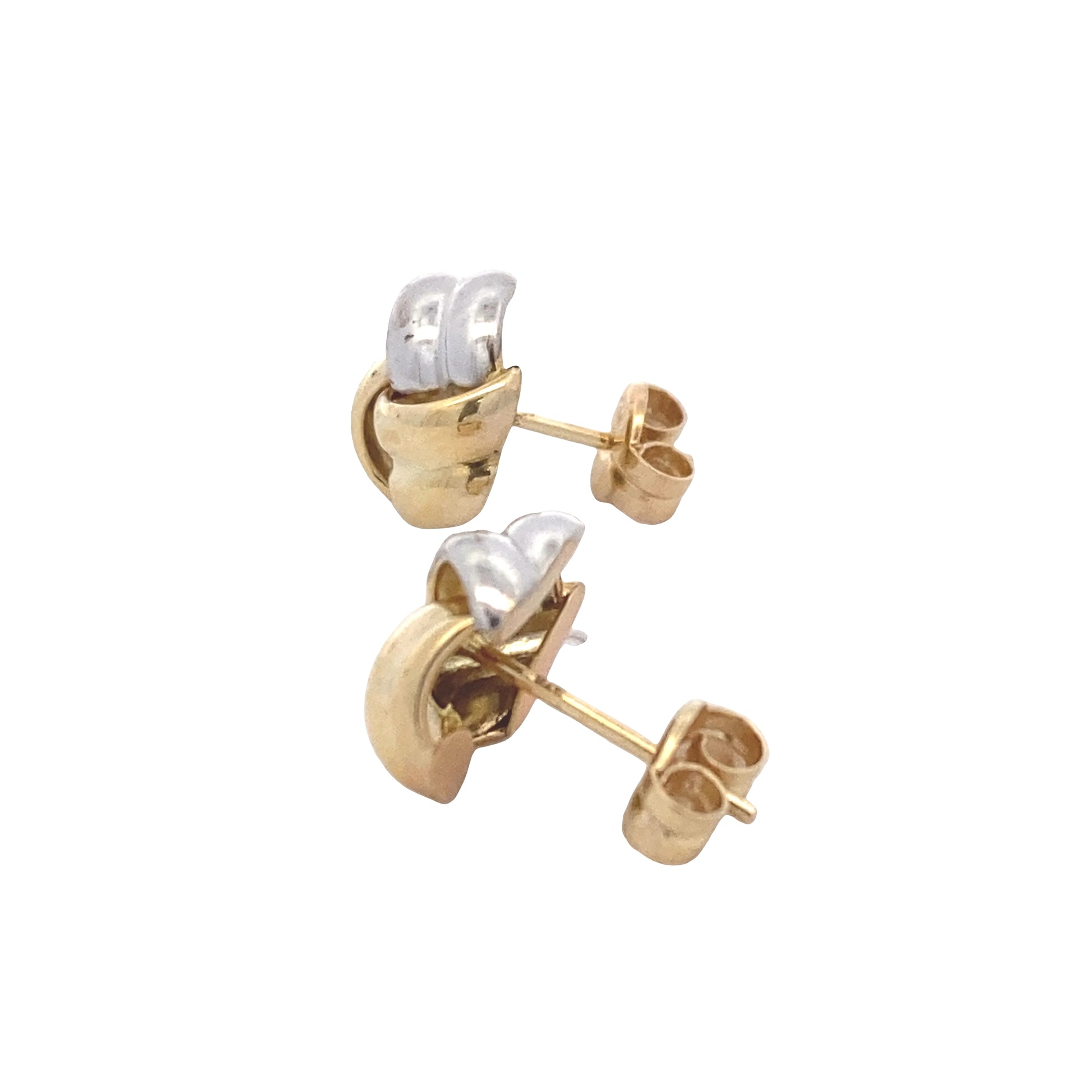 Yellow and White Gold 6 Strand Knot Earrings Gardiner Brothers