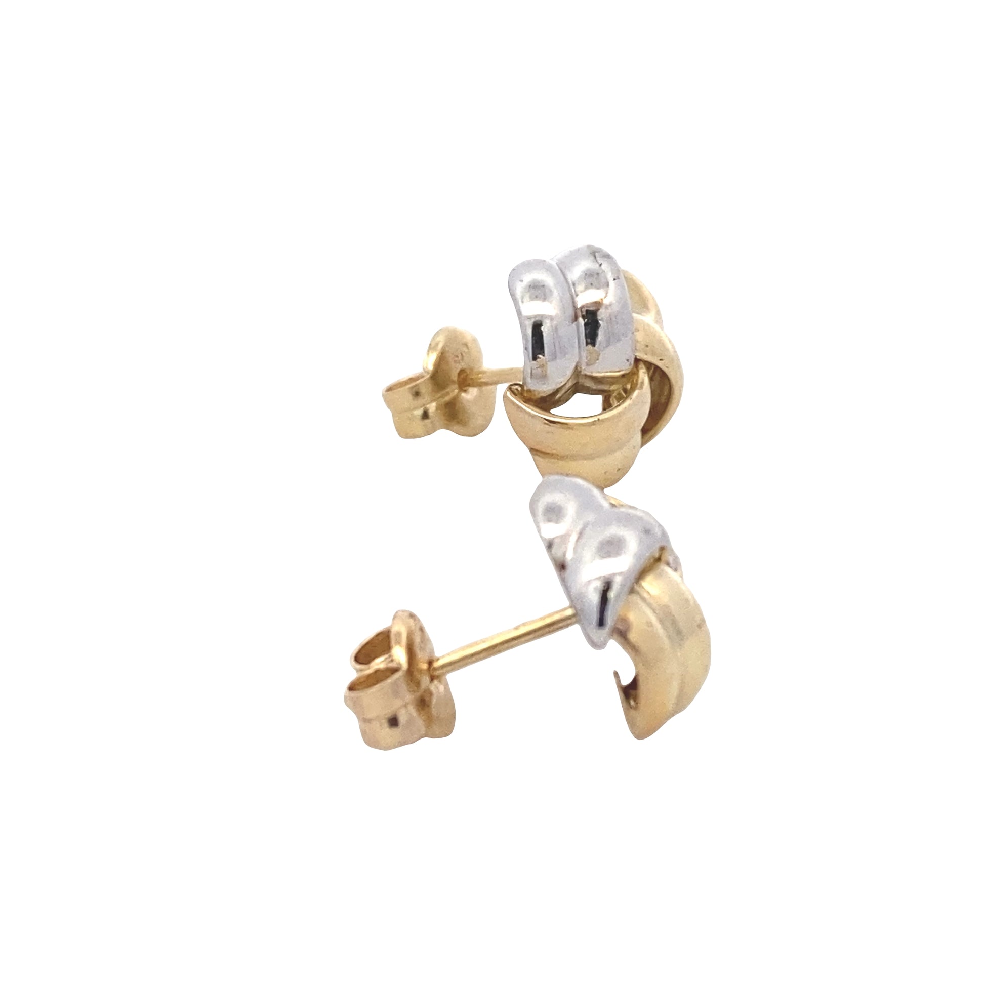 Yellow and White Gold 6 Strand Knot Earrings Gardiner Brothers