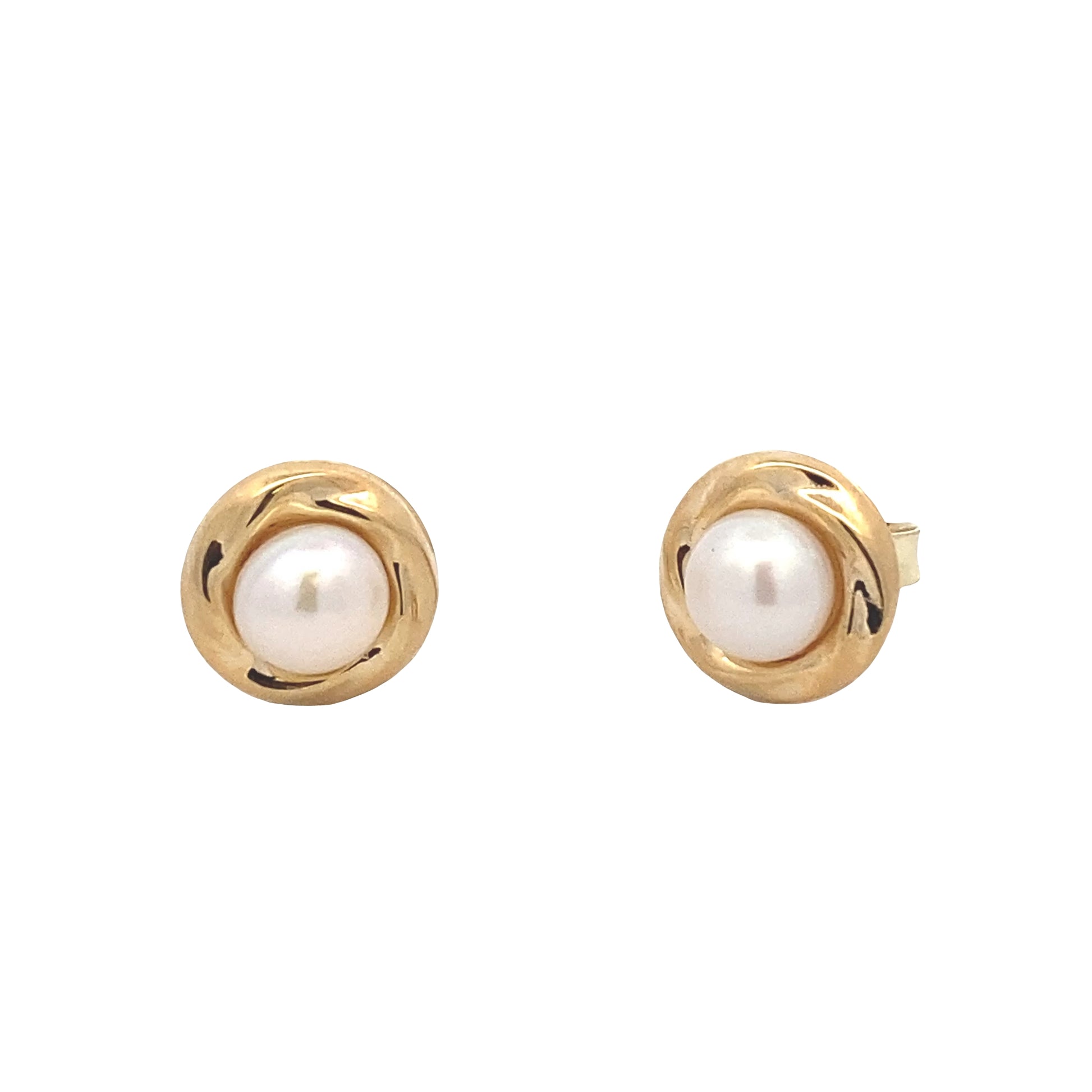 Yellow Gold Pearl Stud Earrings Gardiner Brothers
