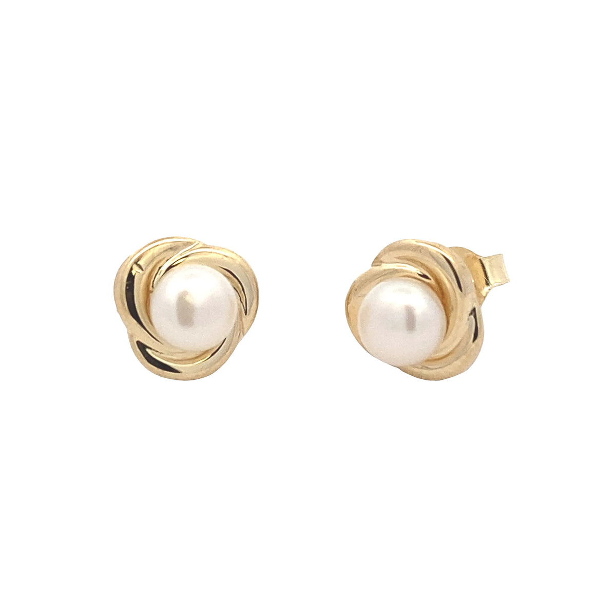 Yellow Gold Pearl Stud Earrings Gardiner Brothers