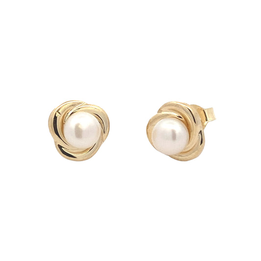 Yellow Gold Pearl Stud Earrings Gardiner Brothers