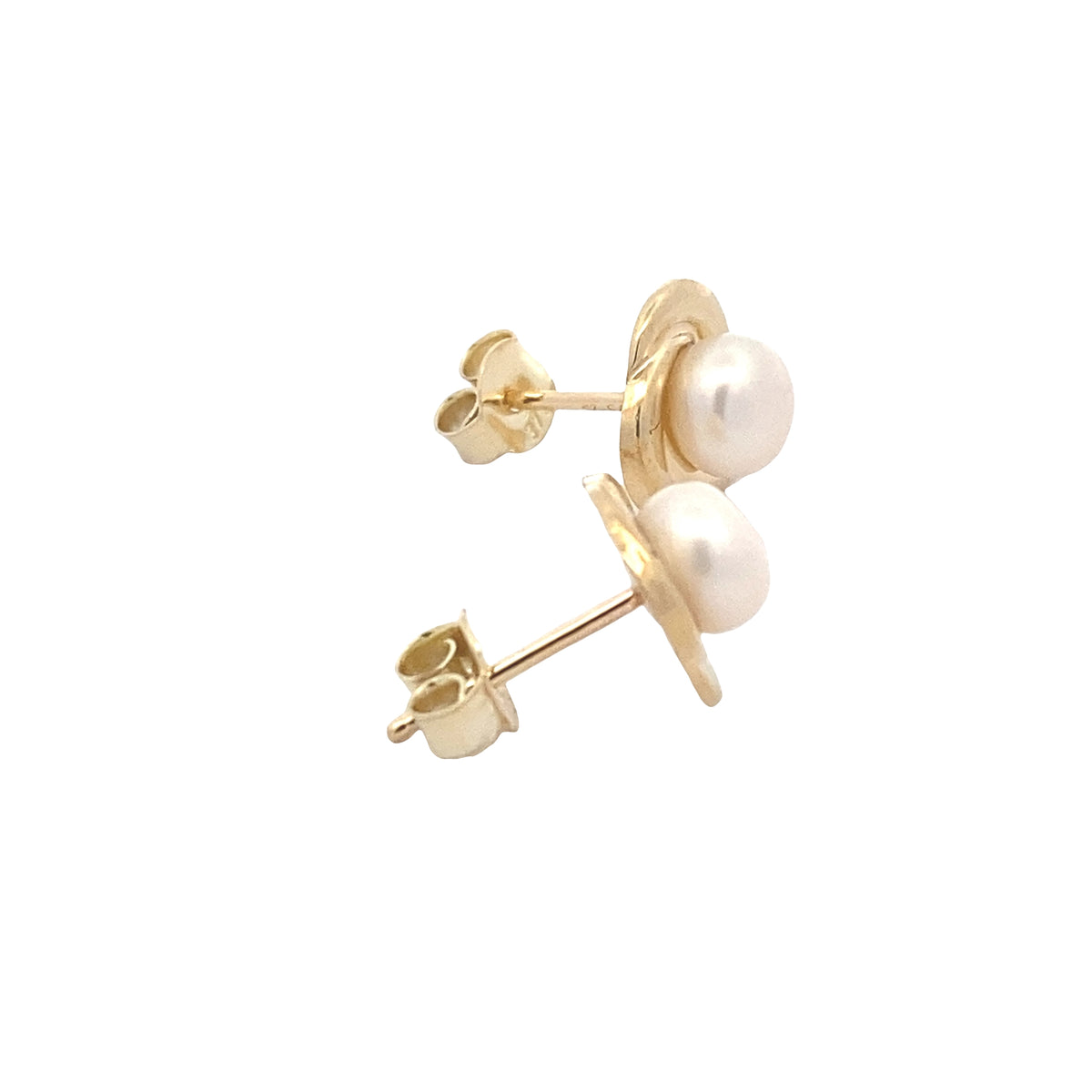 Yellow Gold Pearl Stud Earrings Gardiner Brothers
