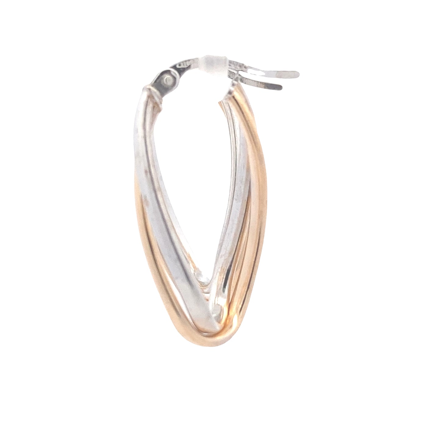 Yellow and White Gold 2 Strand Open Wavy Hoop Earrings Gardiner Brothers