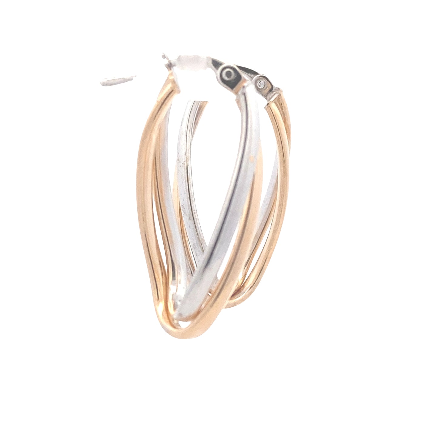 Yellow and White Gold 2 Strand Open Wavy Hoop Earrings Gardiner Brothers