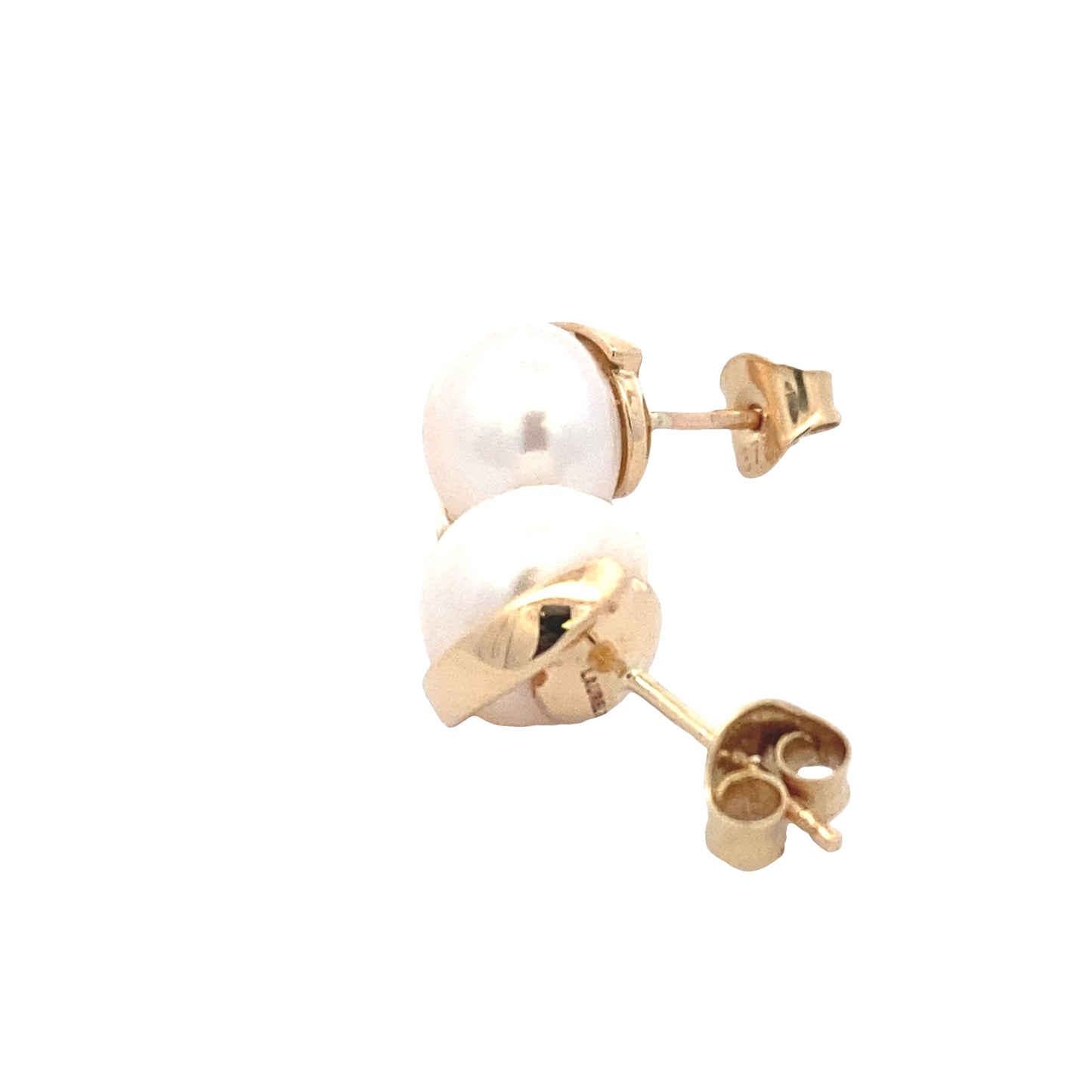 Yellow Gold Fancy Style Pearl Earrings Gardiner Brothers