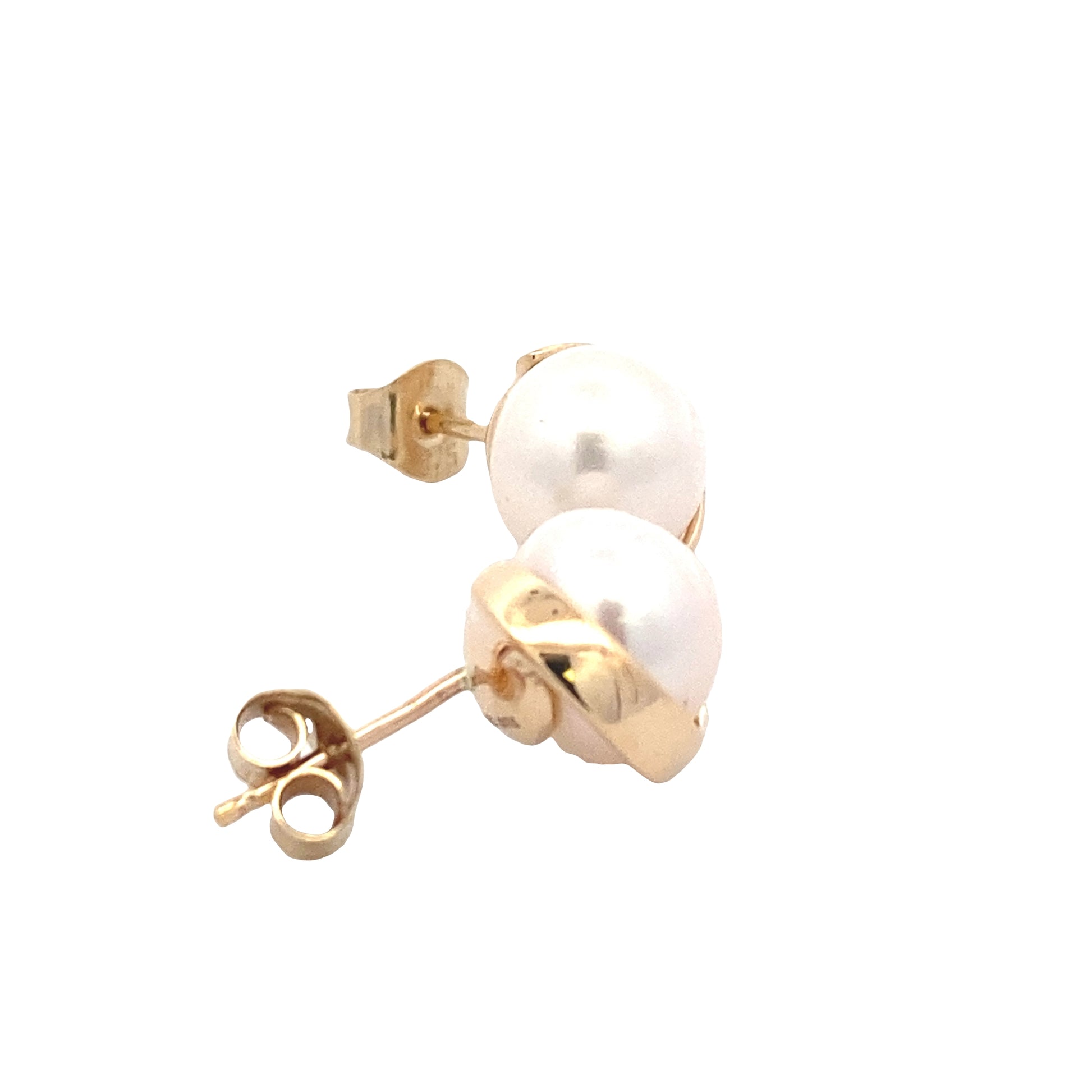 Yellow Gold Fancy Style Pearl Earrings Gardiner Brothers