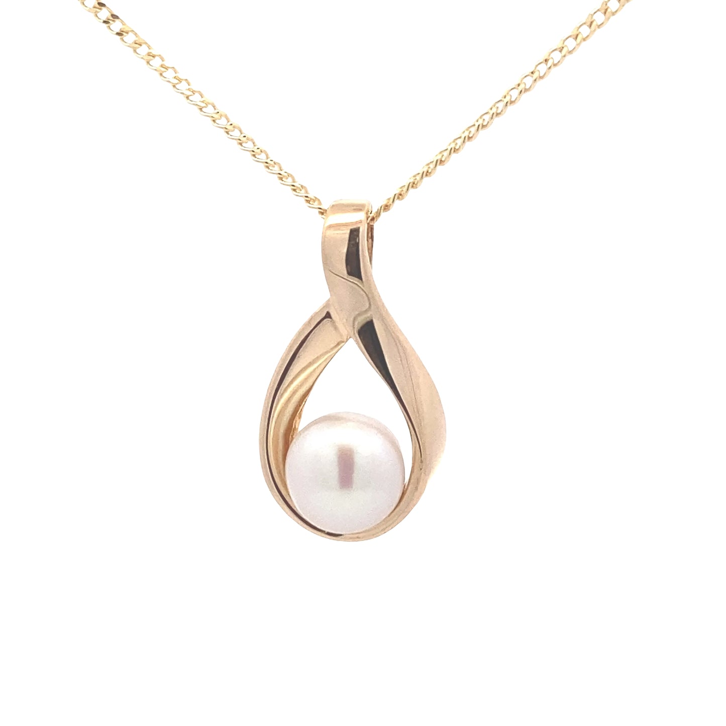 Yellow Gold Teardrop Style Pearl Pendant Gardiner Brothers
