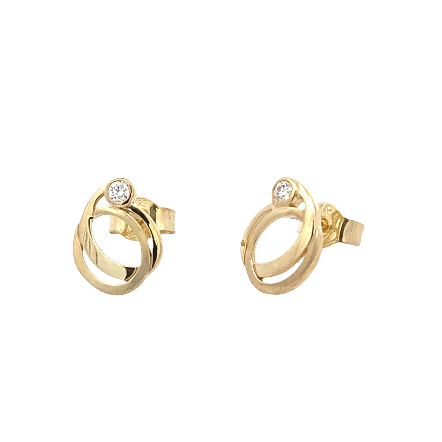 Yellow Gold Double Oval Shaped Diamond Earrings Gardiner Brothers