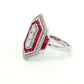 Ruby and Diamond Art Deco Style Dress Ring Gardiner Brothers