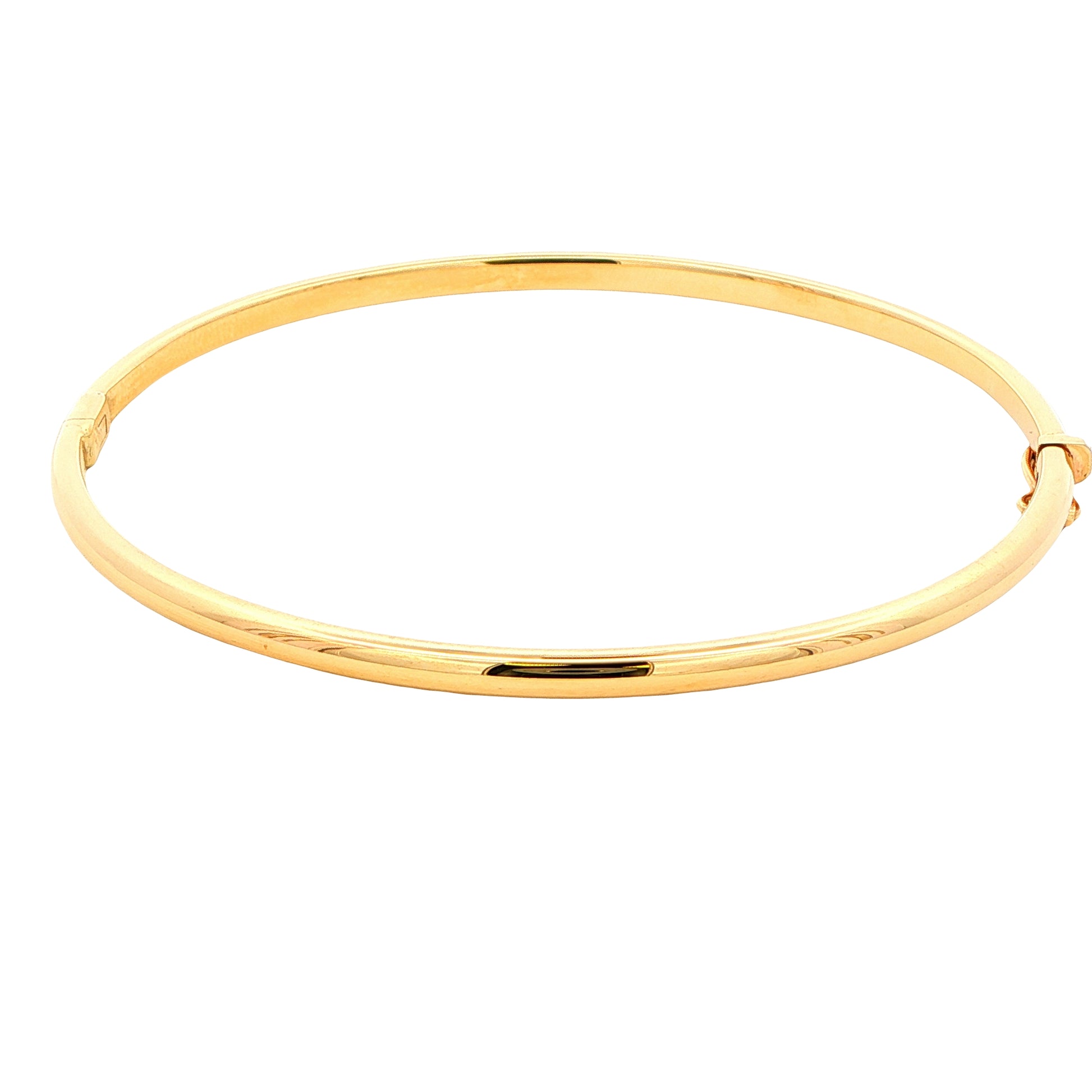 Yellow Gold 3mm "D" Shape Bangle Gardiner Brothers