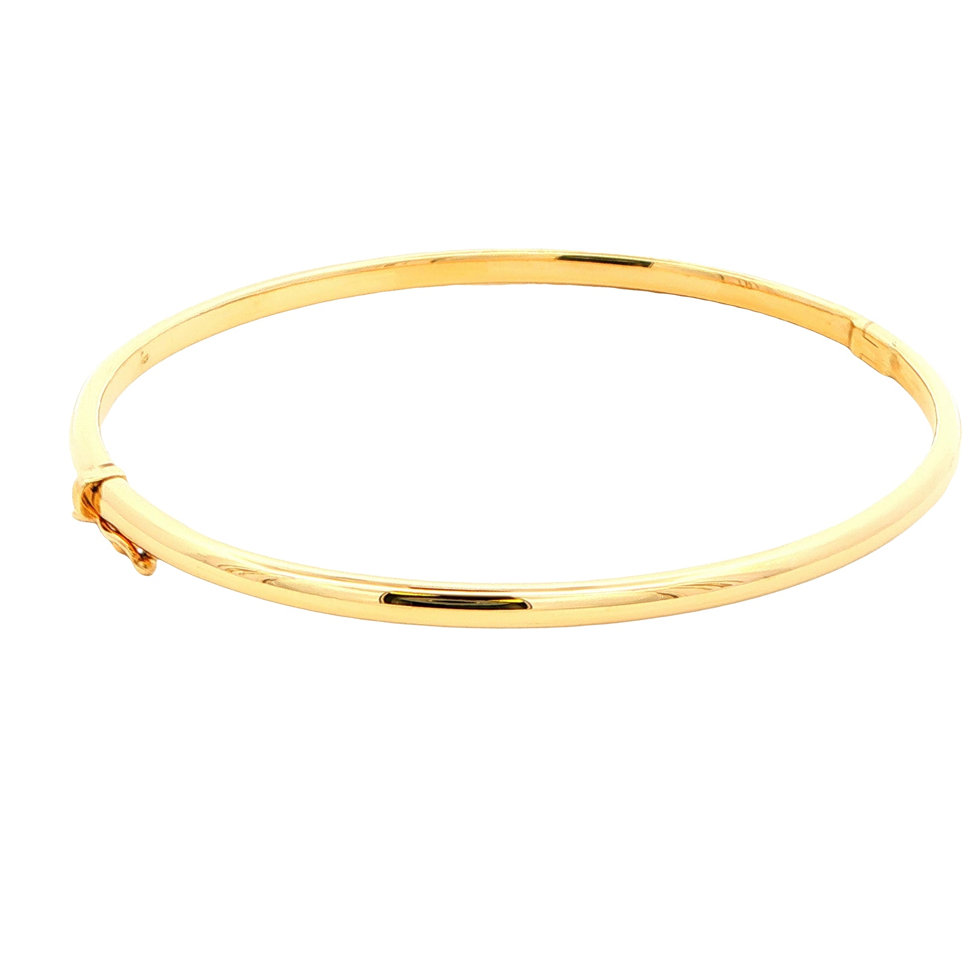 Yellow Gold 3mm "D" Shape Bangle Gardiner Brothers