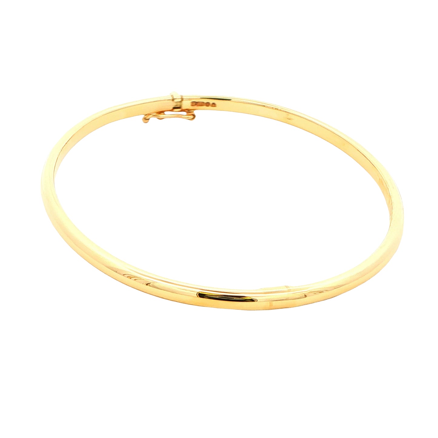 Yellow Gold 3mm "D" Shape Bangle Gardiner Brothers