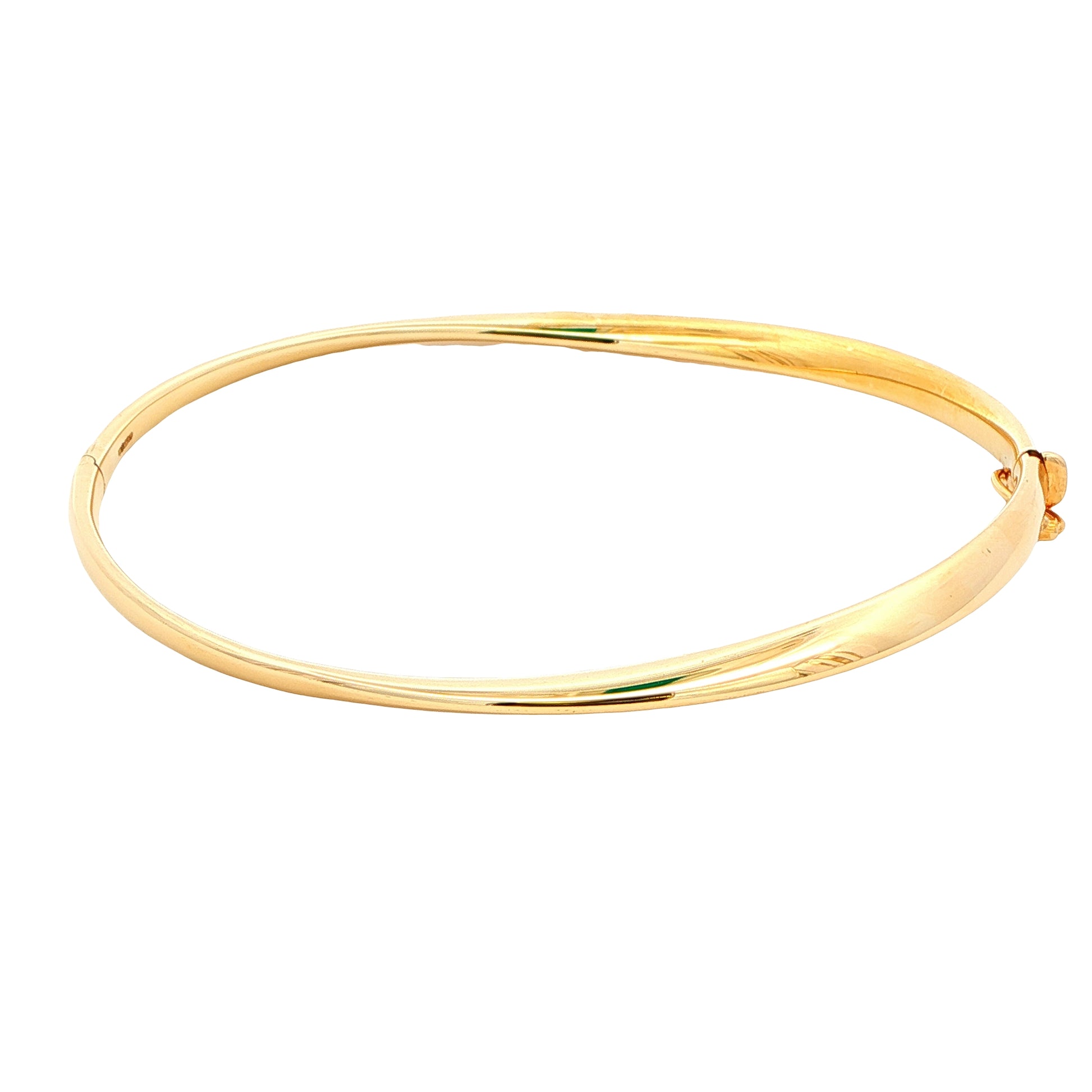 Yellow Gold 4mm Twisted Profile Bangle Gardiner Brothers