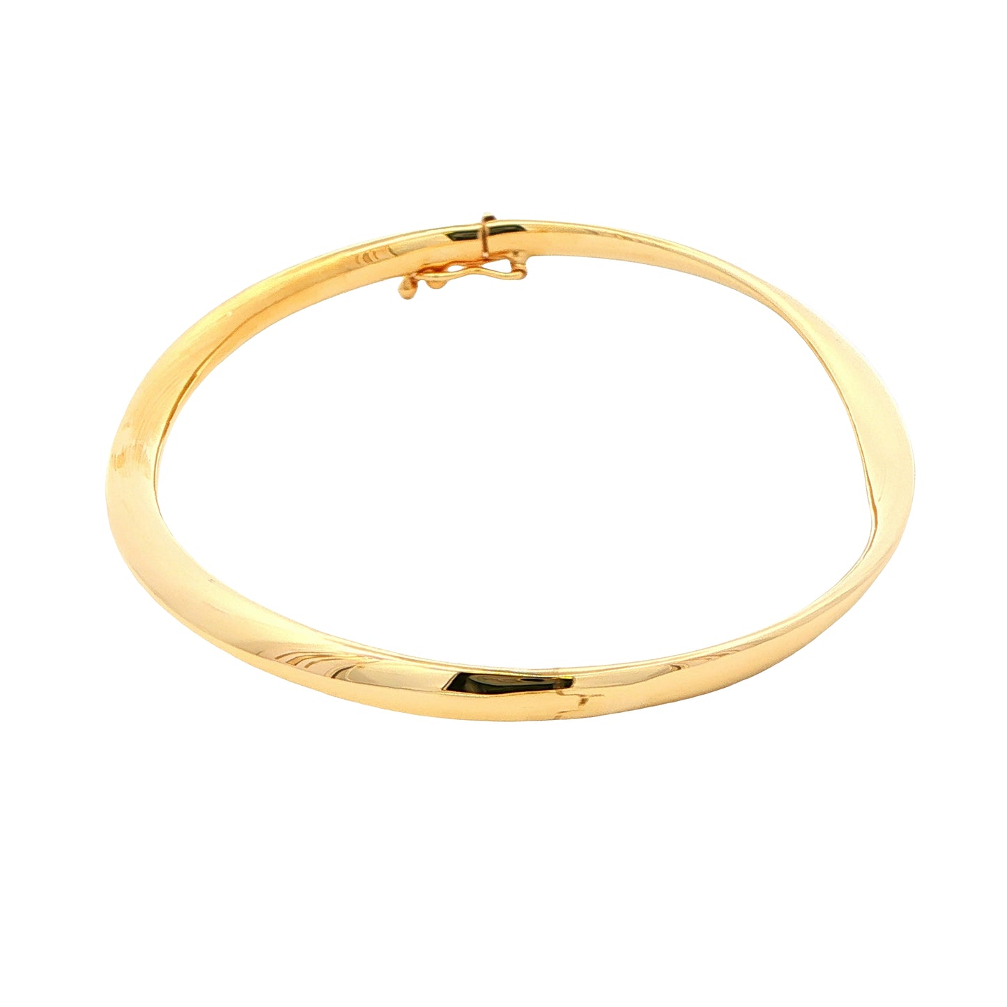 Yellow Gold 4mm Twisted Profile Bangle Gardiner Brothers