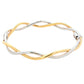 Yellow and White Gold Open Wavy Crossover Bangle Gardiner Brothers