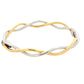 Yellow and White Gold Open Wavy Crossover Bangle Gardiner Brothers