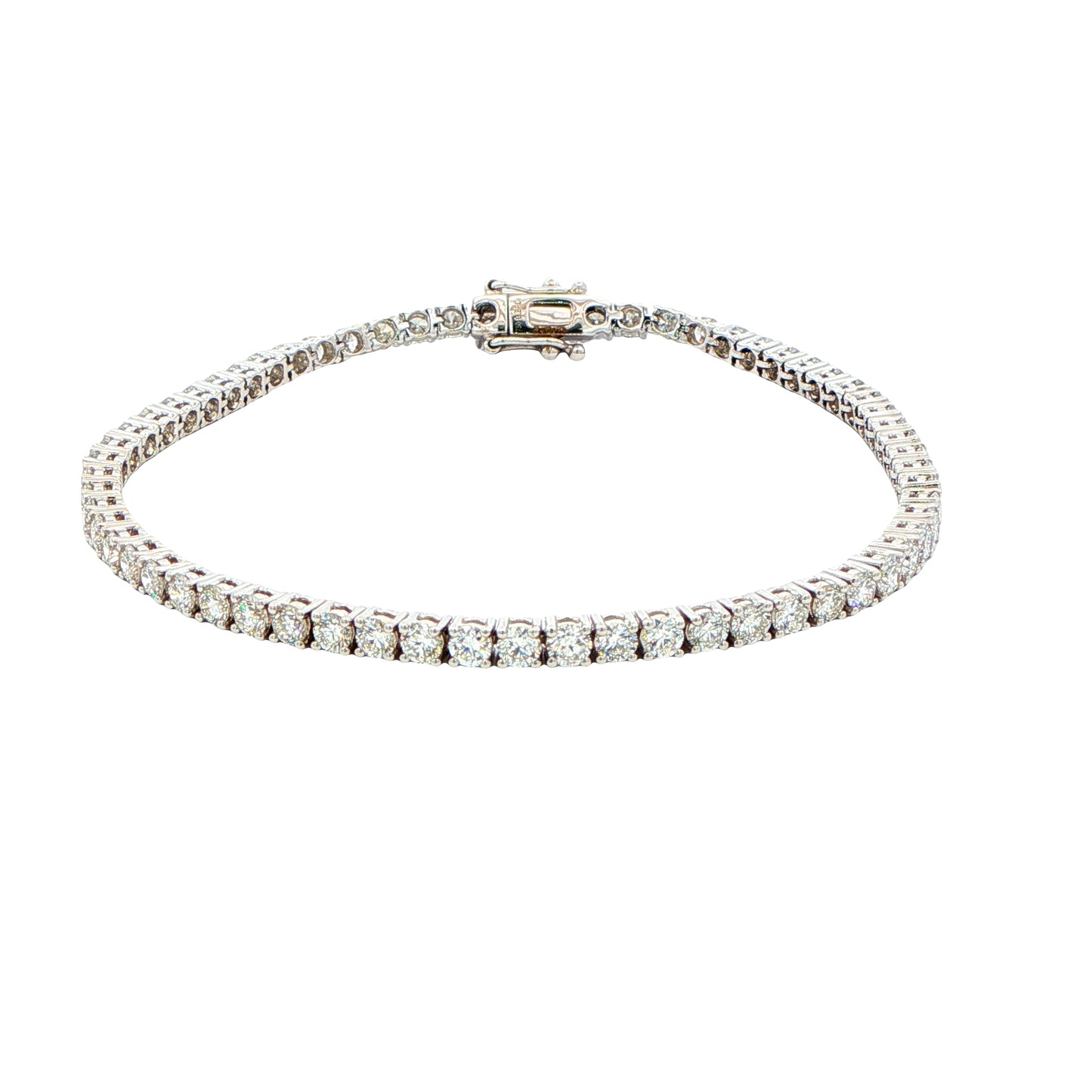 Round Brilliant Cut Diamond Tennis Bracelet - 4.09cts Gardiner Brothers