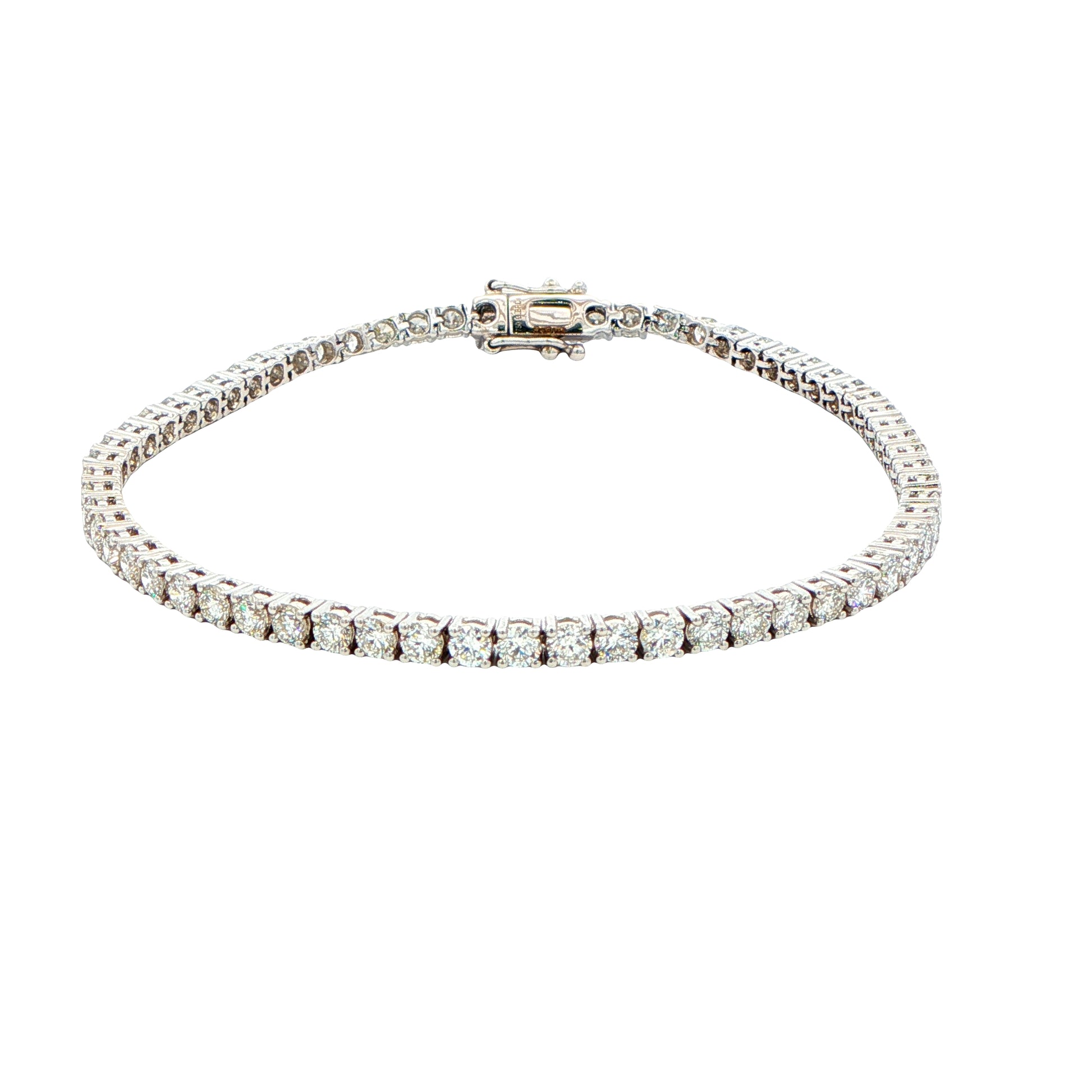 Round Brilliant Cut Diamond Tennis Bracelet - 4.09cts Gardiner Brothers