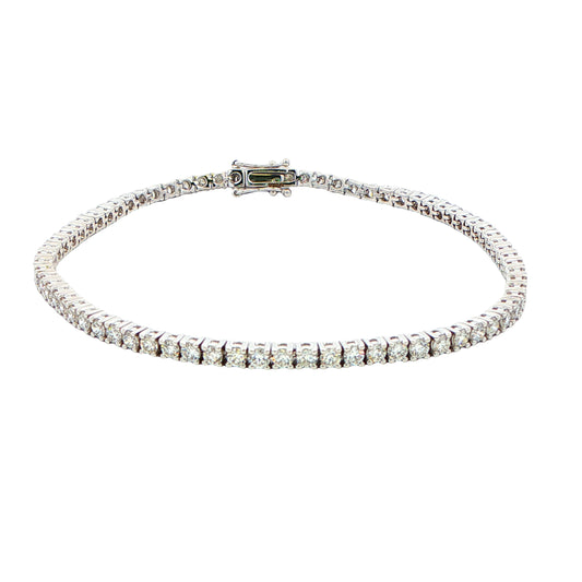 Round Brilliant Cut Diamond Tennis Bracelet - 3.18cts Gardiner Brothers