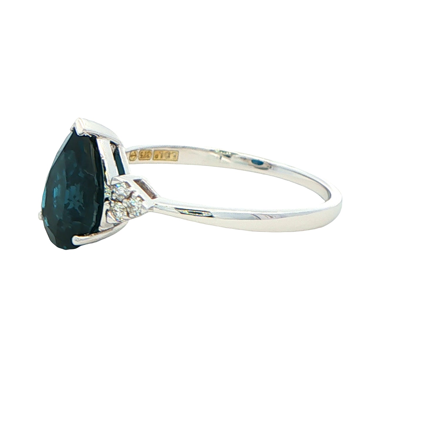 Pear Shaped London Blue Topaz and Diamond Cluster Ring Gardiner Brothers