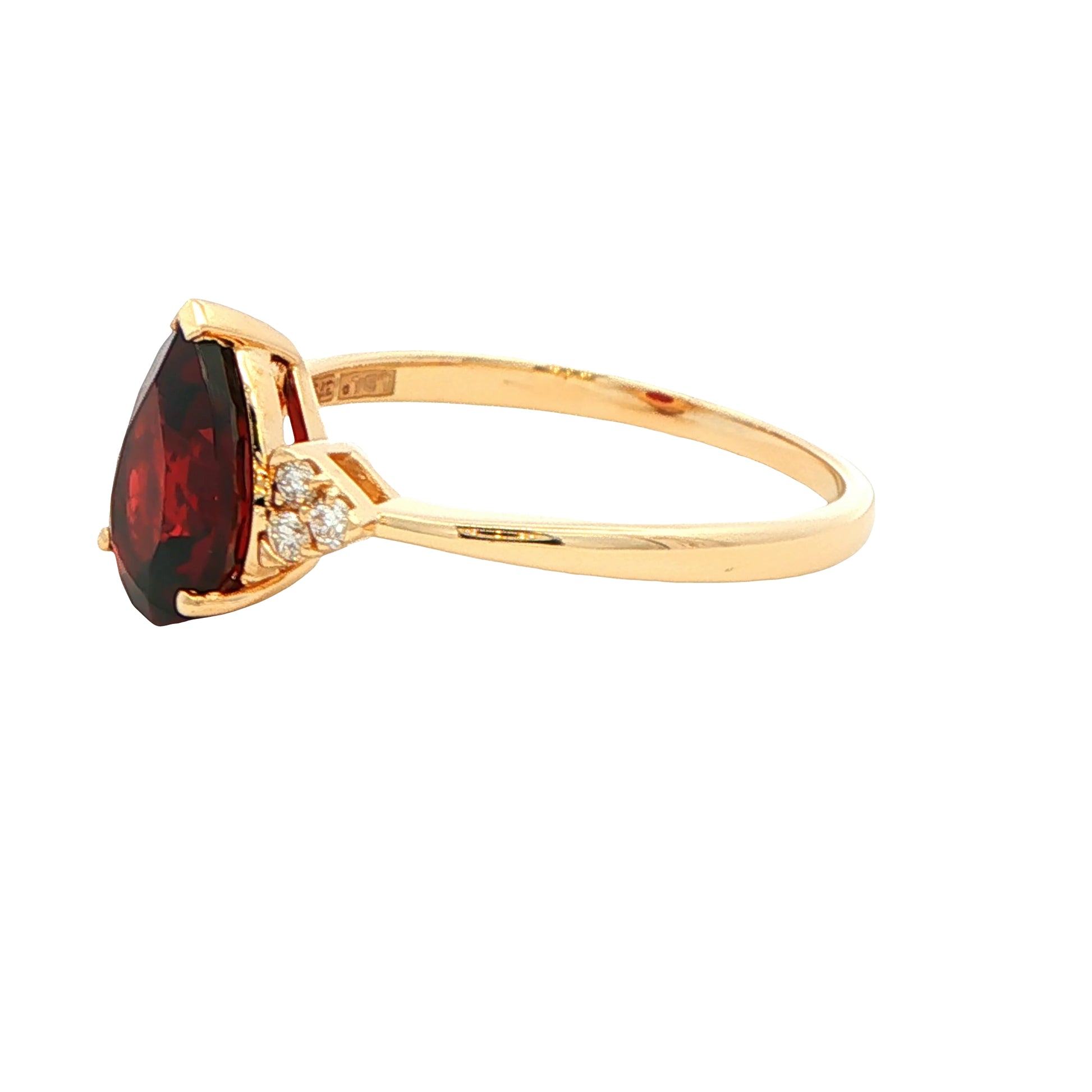 Pear Shaped Garnet and Diamond Cluster Ring Gardiner Brothers