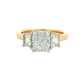 Radiant and step-cut trapezoid diamond 3 stone ring - 2.36cts Gardiner Brothers