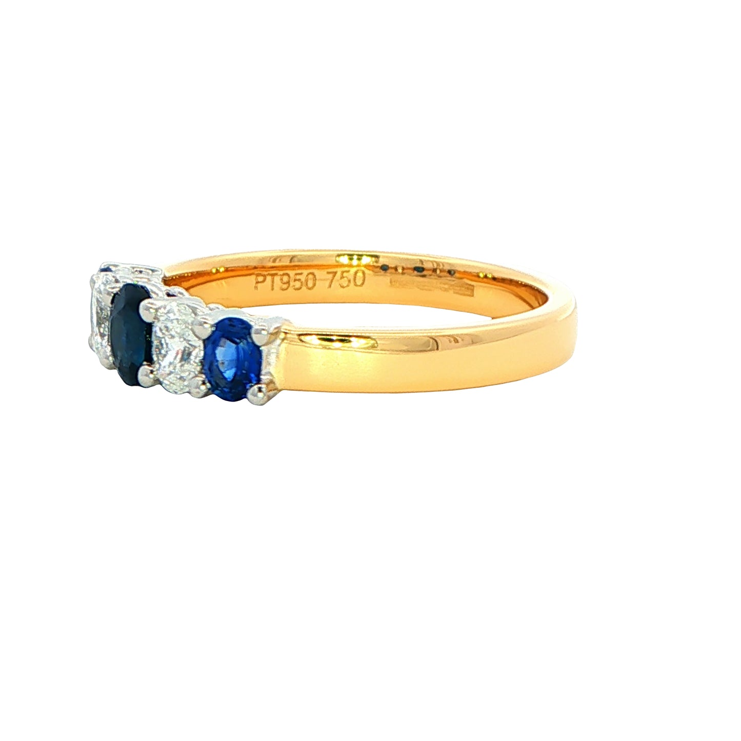 Sapphire and diamond oval shaped 5 stone ring Gardiner Brothers