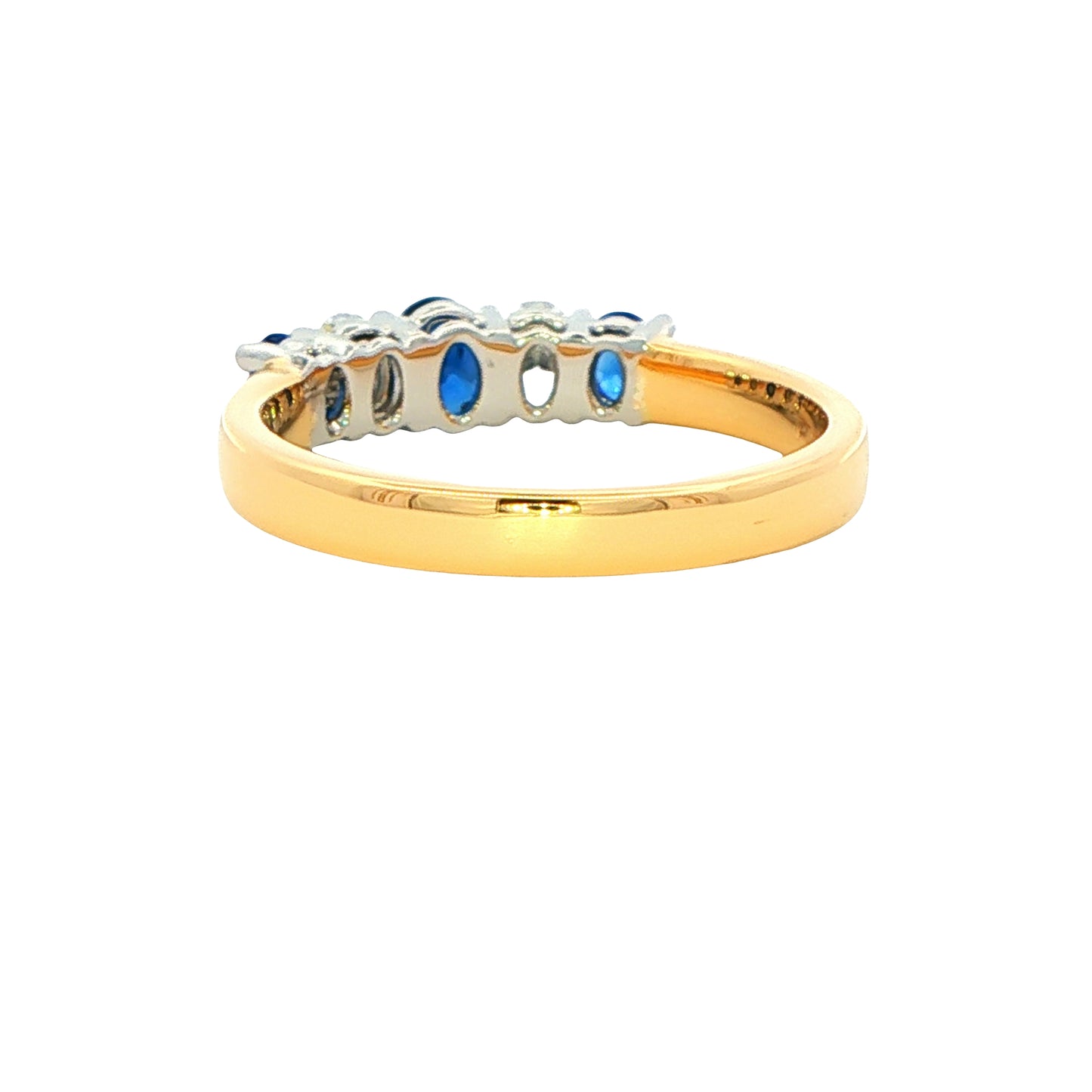 Sapphire and diamond oval shaped 5 stone ring Gardiner Brothers