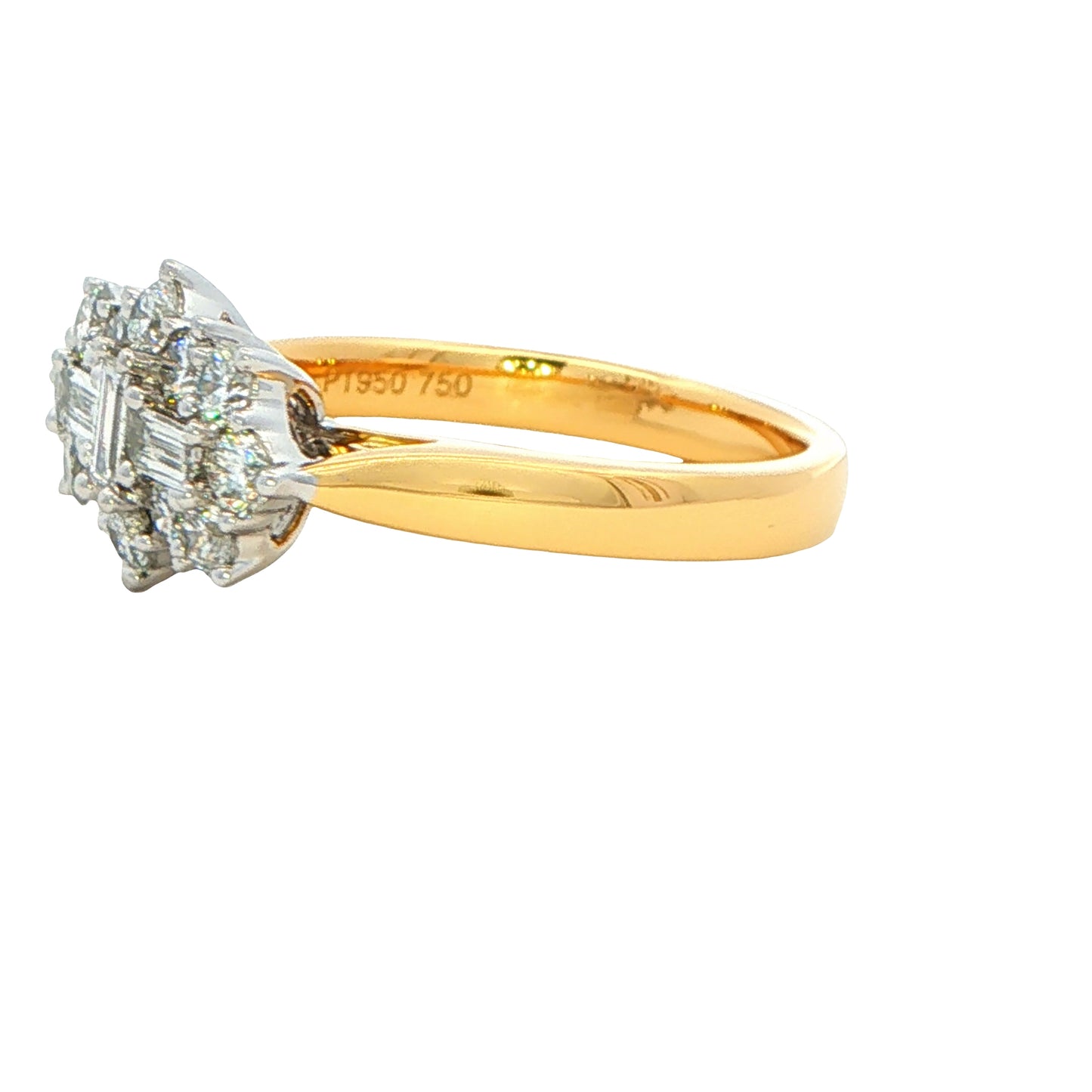 Emerald and Round Brilliant Cut Diamond Cluster Ring - 1.02cts Gardiner Brothers