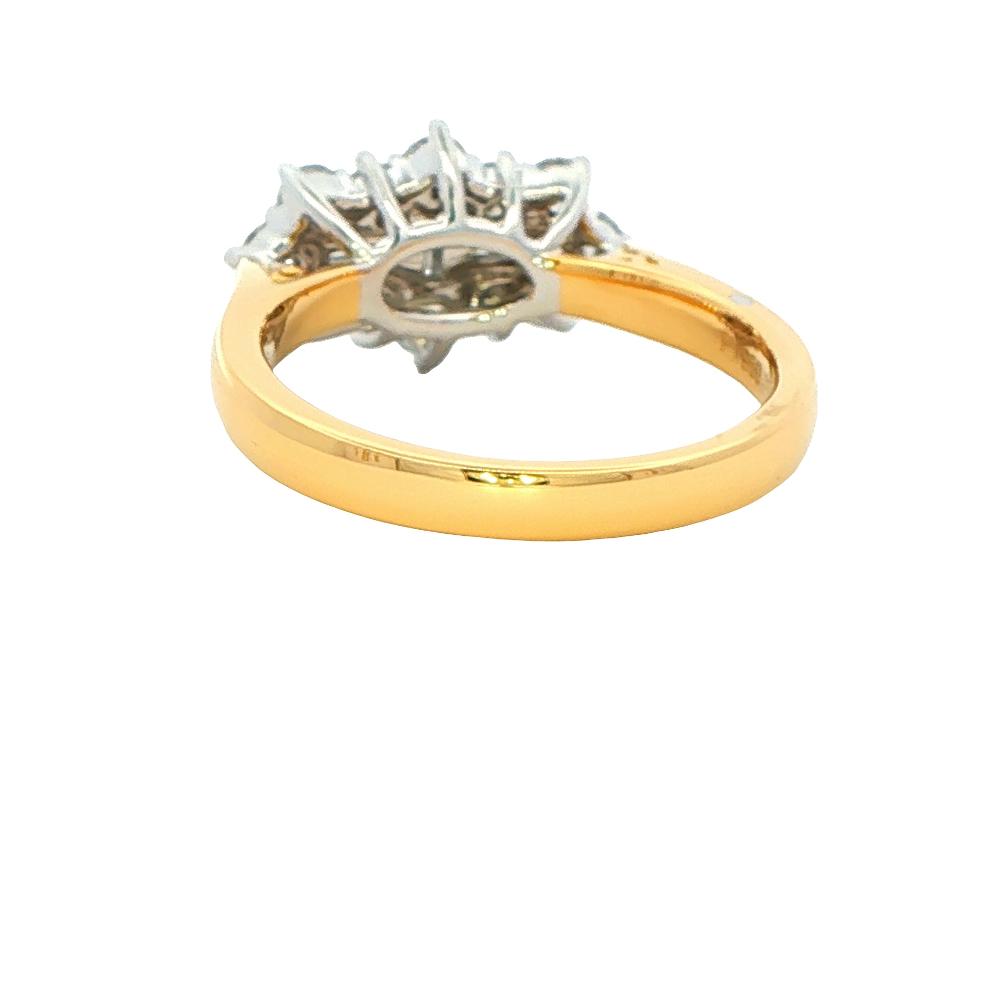 Emerald and Round Brilliant Cut Diamond Cluster Ring - 1.02cts Gardiner Brothers