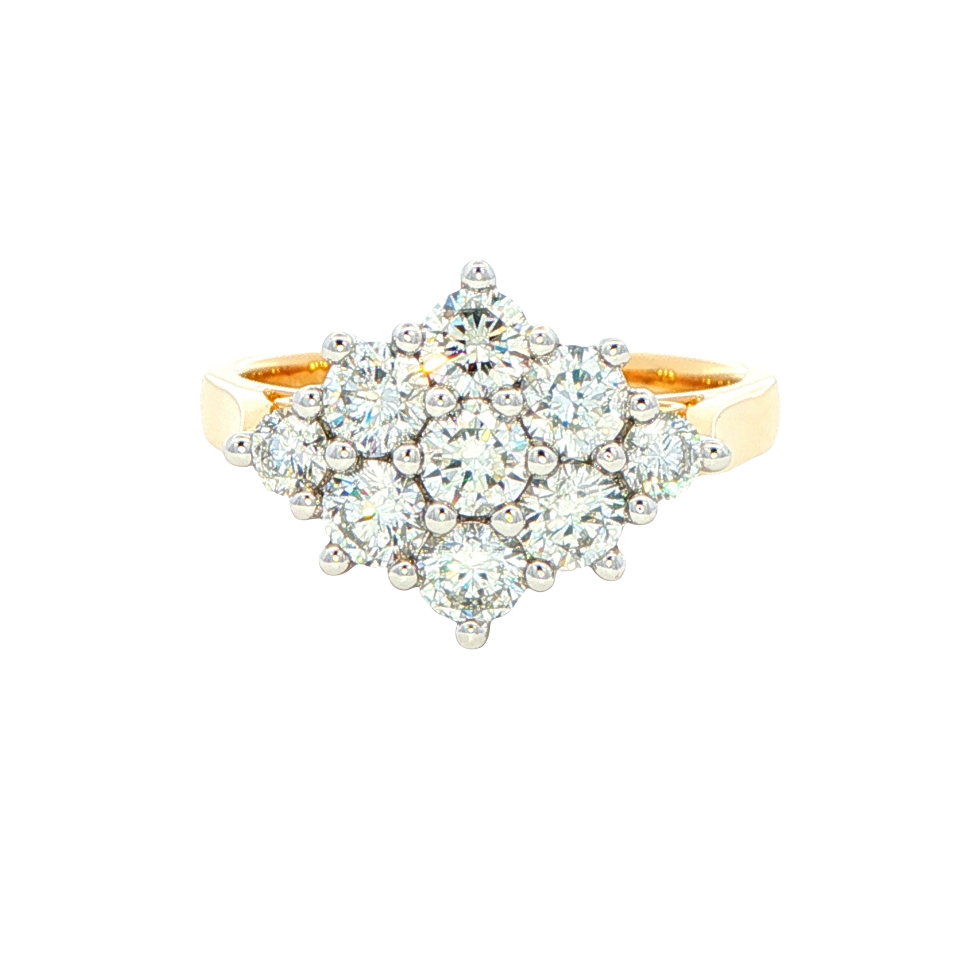Round Brilliant cut 9 stone diamond cluster style ring - 1.15cts Gardiner Brothers