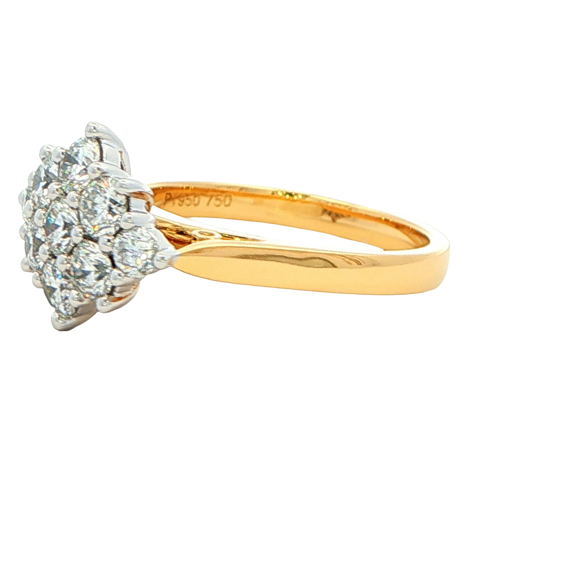 Round Brilliant cut 9 stone diamond cluster style ring - 1.15cts Gardiner Brothers