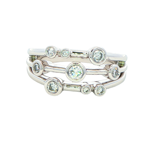 ROUND BRILLIANT CUT DIAMOND BUBBLE STYLE RING - 0.40cts Gardiner Brothers