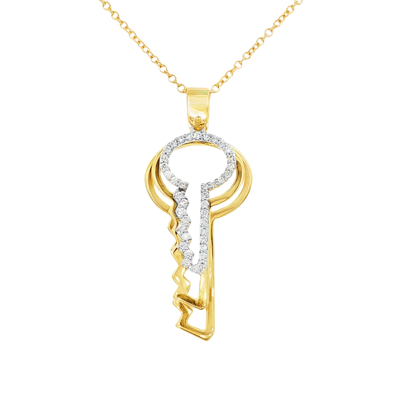 Yellow Gold Diamond Triple Key Pendant Gardiner Brothers