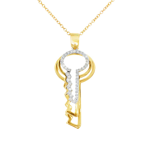 Yellow Gold Diamond Triple Key Pendant Gardiner Brothers