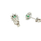 Oval shaped emerald and round brilliant cut diamond cluster style earrings Gardiner Brothers