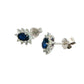 Oval shaped sapphire and round brilliant cut diamond cluster style earring Gardiner Brothers
