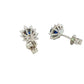 Oval shaped sapphire and round brilliant cut diamond cluster style earring Gardiner Brothers