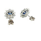 Oval shaped sapphire and round brilliant cut diamond cluster style earrings Gardiner Brothers
