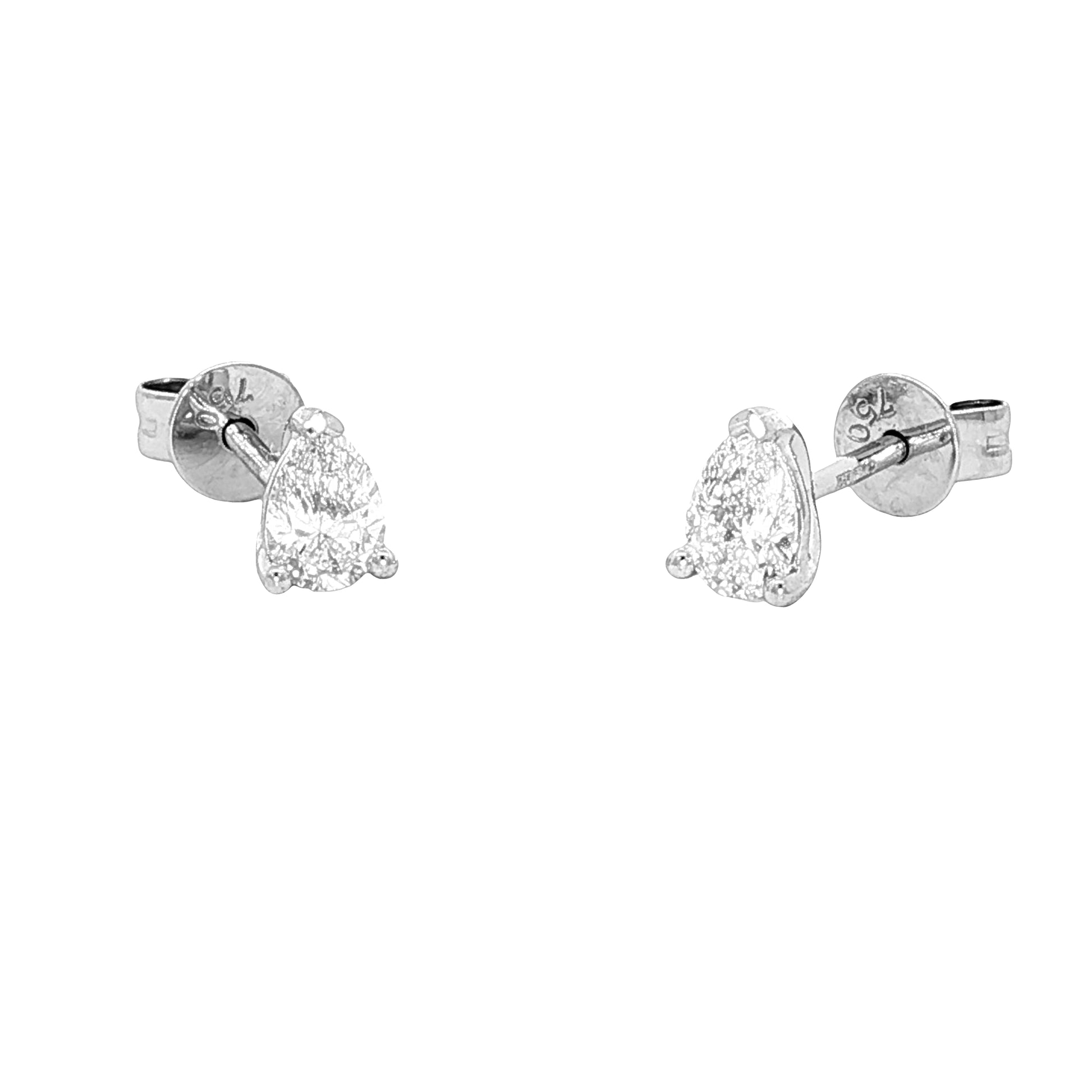 Pear Shaped Diamond Solitaire Earrings - 0.50cts Gardiner Brothers