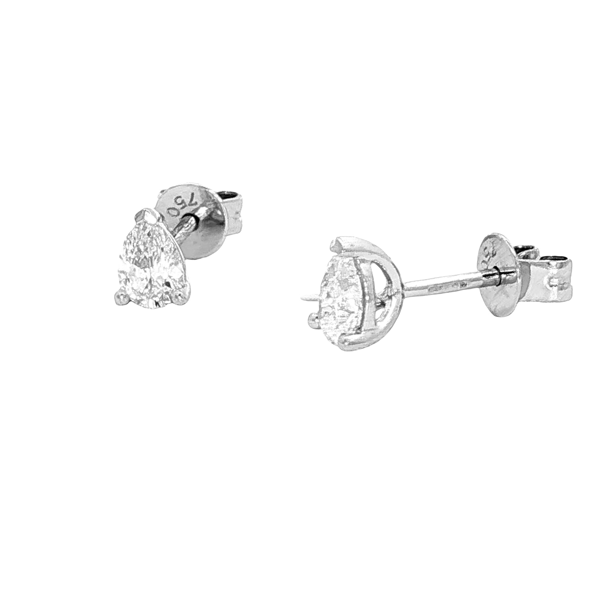 Pear Shaped Diamond Solitaire Earrings - 0.50cts Gardiner Brothers
