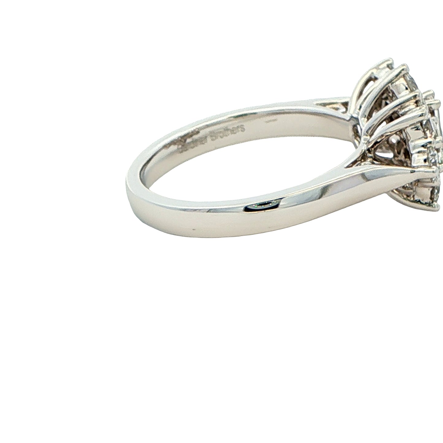 Round Brilliant and Baguette Cut Diamond Cluster Ring - 1.53cts Gardiner Brothers