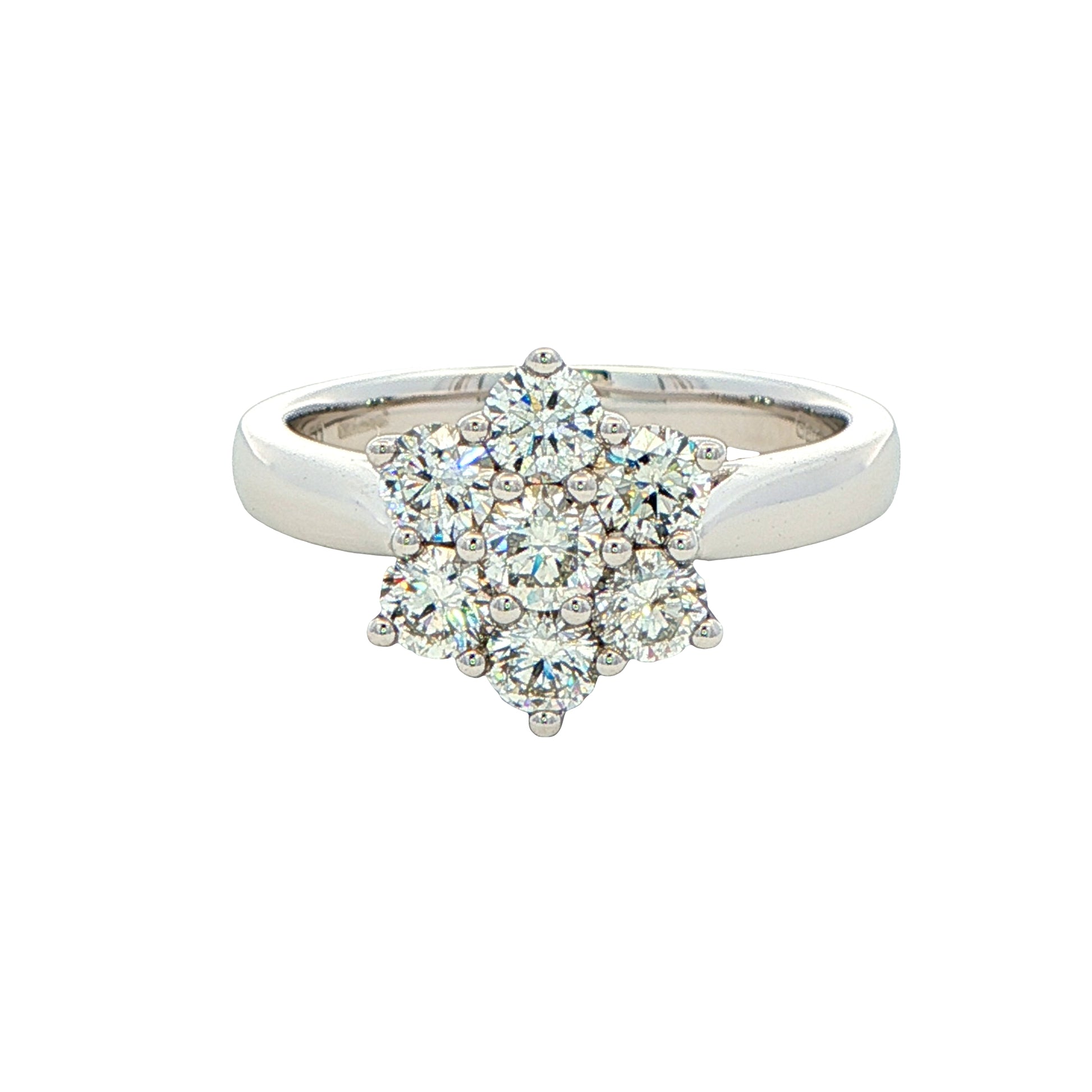 7 Stone Round Brilliant Cut Diamond Cluster Ring - 1.00cts Gardiner Brothers